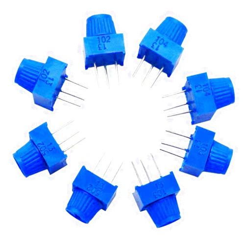 TWTADE 150Pcs 6mm Variable Resistor Potentiometer Assortment Kit 15 Values 100 ohm-2M ohm in Plastic Box + 8pcs 3386p Potentiometer 1K 5K 10K 100K Ohm Breadboard Trim Potentiometer kit with Knob