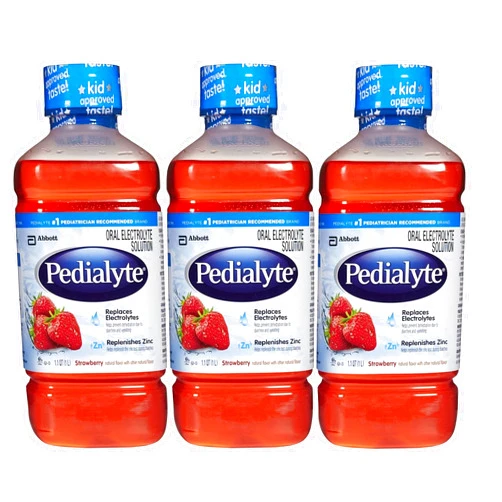 Pedialyte Oral Electrolyte Solution - Strawberry - 1 lt (Strawberry, 3 pack)
