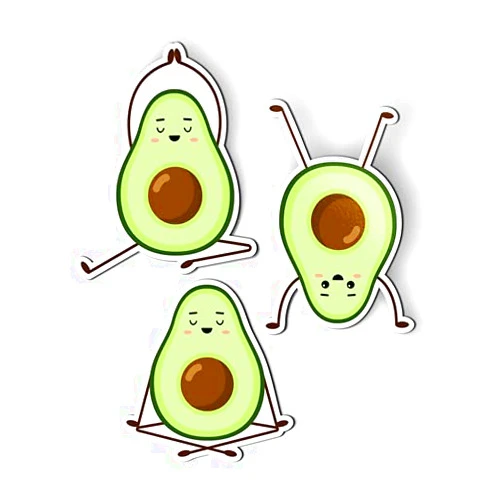 GT Graphics Express Avocado Doing Yoga Set - 3