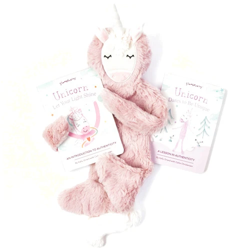 Slumberkins Unicorn Snuggler & 2 Board Books Complete Set Bundle | Promotes Authenticity, Confidence & Healthy Fiendships | Social Emotional Tools for Ages 0+ (Unicorn Snuggler Plush + 2 Board Books)