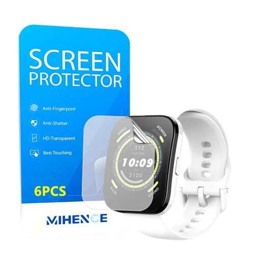 MIHENCE Compatible for Amazfit Bip 5 Screen Protector, HD Full Coverage TPU Protective Film Compatible for Bip 5 Smartwatch (6PCS)