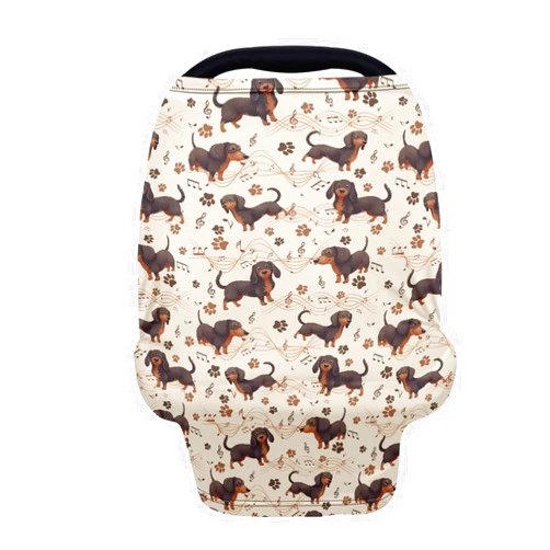 Uasibuni Note Dogs Pattern Nursing Cover Set Baby Stroller and Carseat Cover Privacy Breastfeeding Cover Multi-Use Car Seat Canopy Baby Girls Shopping Cart Cover