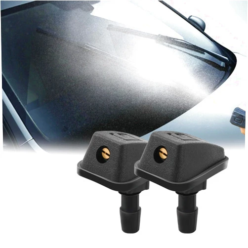 Middrivr 2PCS Front Windshield Washer Nozzles, Car Wash Spray Nozzle, Windshield Sprayer Nozzle, Windshield Washer Nozzles Wiper Jet, Windshield Wiper Nozzle Replacement Kit Universal for Most Cars