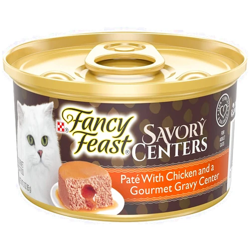 The Drayce Place Fancy Feast Gourmet Wet Cat Food Pate with Savory Centers, 10 Cans (Chicken)
