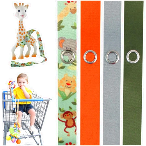 PBnJ Baby Toy Saver Strap Holder Leash Secure Accessories Jungle/Gray/Orange/Olive - 4pc