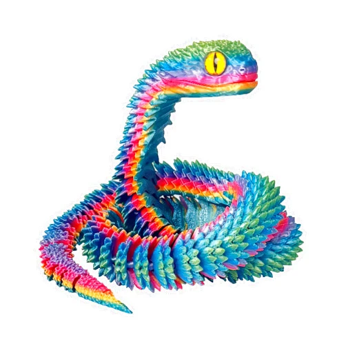 YHBWSM 24 Inch 3D Printed Articulated Snakes,3D Printed Animals Toys, Flexible Movable Joint Viper for Home Office Desk Decor,Easter Halloween Party Decorations Gifts