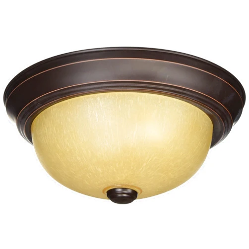 Nuvo Lighting 60/3105 Two Light Interior Home Package Flush Dome with Champagne Glass, Mahogany Bronze, 11-Inch