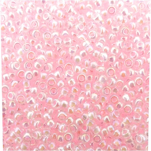 Miyuki Crystal Lined Pink AB Miyuki Japanese round rocailles glass seed beads 11/0 Approximately 24 gram 5 inch tube