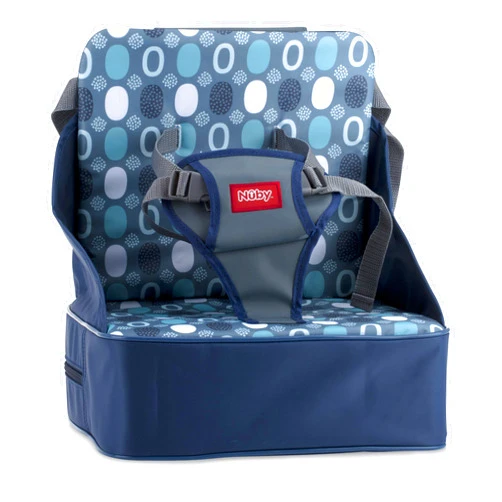 Nuby Easy Go Booster Seat - Travel Booster Seat for Babies and Toddlers - Holds Up to 35 Pounds - 9+ Months - Blue