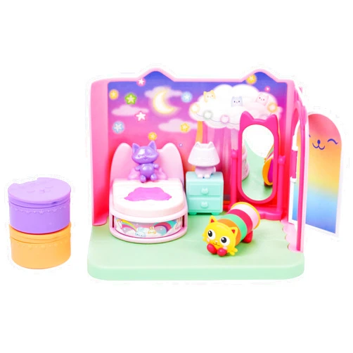 Gabby's Dollhouse Gabby’s Dollhouse, Sweet Dreams Bedroom with Pillow Cat Figure and 3 Accessories, 3 Furniture and 2 Deliveries, Kids Toys for Ages 3 and up