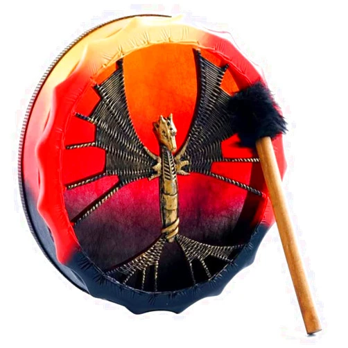 YIFEIWSHH Shaman Drum,Shaman Hand Drum, Tree of Life Pattern Ethnic Tribal Spirit Drum Shaman Drum Fashion Frame Drums Music Drum Kit Adult Drum