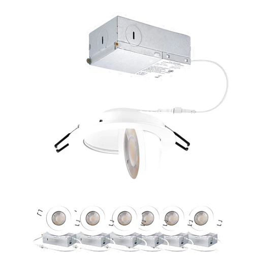 POPANU 4inch Gimbal LED Recessed Light Recessed LED 4 inch White Swivel Gimbal Canless Light 360° Rotation 90° Tilt 4