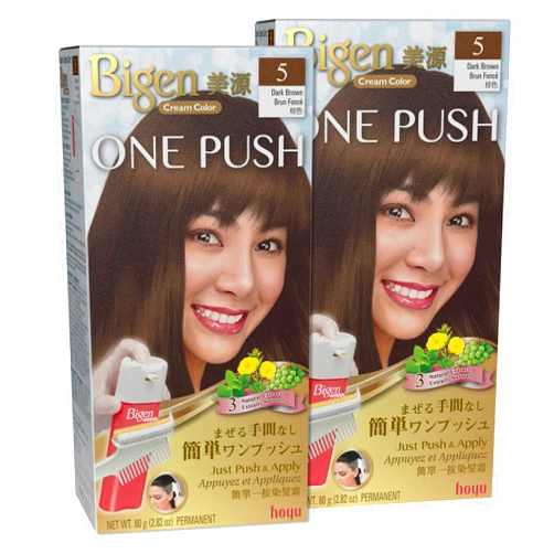 Bigen One Push 5 Dark Brown - 2 Pack