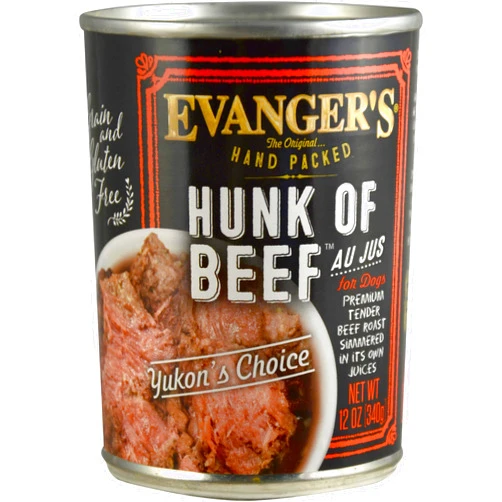 Evanger's Evangers Evanger's Hunk of Beef Dog Food - 12, 12 oz Cans