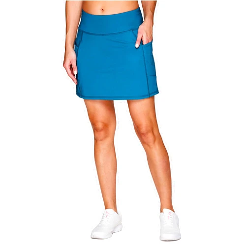 RBX Active Women's Fashion Stretch Knit Flat Front Golf/Tennis Athletic Skort with Attached Bike Short and Pockets