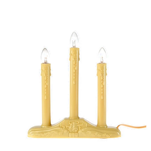 Creative Hobbies 3 Light Electric Candolier Indoor Christmas Candle Lamp, Ivory Plastic with Clear C7 Light Bulbs