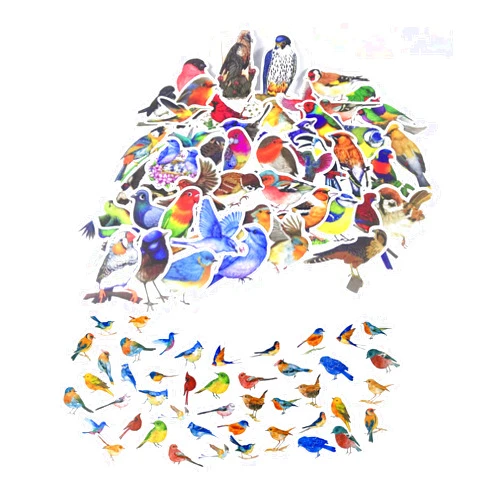 Fecsam Scrapbooking Stickers(96pcs), Bird Stickers, Varies Sizes and Designs, for Scrapbook, Journaling Journal Supplies, Planners, Water Bottles, Laptop, Suitcase, Kid DIY Art Crafts