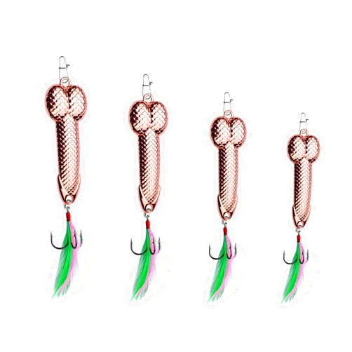 UAIAGM Gag Fishing Lures Set Metal Luminous Sequin Spoons Funny Top Water Bass Fishing Lures Fishermen Gear Spinner Baits Freshwater Saltwater Equipment Fishing Hook for Fishing Lover Men
