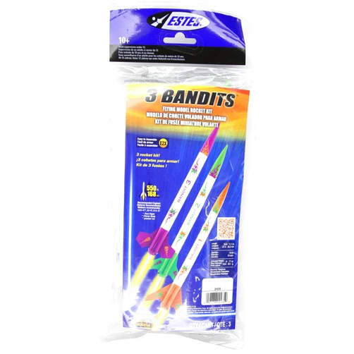 Estes 3 Bandits Model Rocket Kit, Multi color, Pack of 1