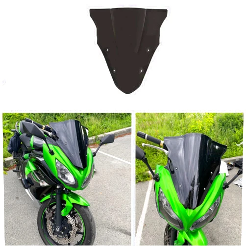 Psler Windshield for ER6F ER650F Ninja 650 2012-2016 - PSLER Windscreen Double Bubble Wind Screen Deflector Protector for ER6F ER650F Ninja 2012 2013 2014 2015 2016(Black)