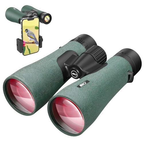 IBQ 12x50 UHD Binoculars for Adults High Powered with Upgraded Phone Adapter - Large View, Lightweight, IPX7 Waterproof - Binoculars for Hunting Bird Watching Travel Cruise