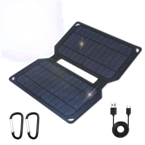MMXIANG 10W Portable Foldable Solar Panel, ETFE Foldable Solar Panel with USB Cable, 23.8% Efficiency Monocrystalline Cells IP67 Waterproof for Laptop Smartphone Tablet Power Bank Camping RV Outdoor