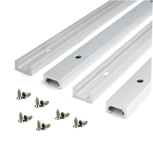 Yeebyee 400mm T-Track Aluminum Alloy T-Slot Track Slider with Self-taping Screws for Woodworking and Clamps, 4pcs/pack (Size:400mm)