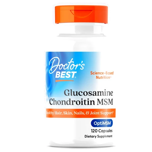 Doctor's Best Glucosamine Chondroitin Msm with OptiMSM Capsules, Supports Healthy Joint Structure, Function & Comfort, Non-GMO, Gluten Free, Soy Free, 120 Count (Pack of 1)