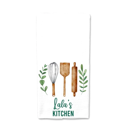 DiandDesignGift Lala's Kitchen Towel - Tea Towel Kitchen Decor - Lala's Kitchen Soft and Absorbent Kitchen Tea Towel - Decorations House Towel - Kitchen Dish Towel Lala's Birthday Gift
