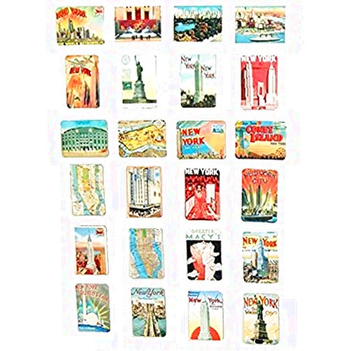 MISWEE 24-pcs magnetic fridge magnets refrigerator sticker home decoration accessories magnet paste arts crafts (new york)
