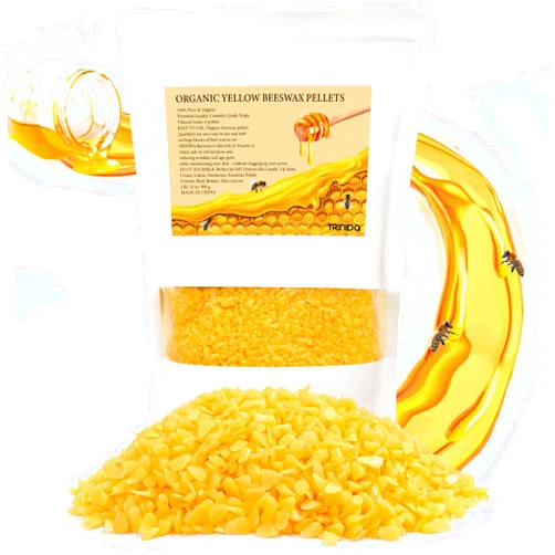 TRINIDa Beeswax Pellets 2LB(32 oz), 100% Organic Yellow Bees Wax for DIY Candles, Beeswax for Candle Making, Skin, Body, Face, and Hair Care, Lotions, DIY Creams, Lip Balm and Soap Making Supplies