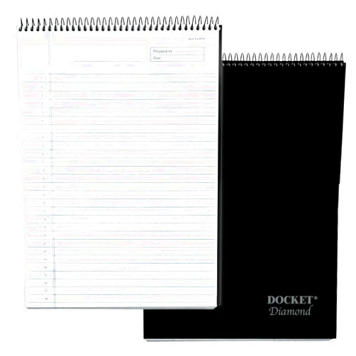 TOPS Docket Diamond Premium Stationery Wirebound Tablet, 8.5 x 11.75 Inches, 60 Sheets, Legal Ruled, Natural White (63978), Black