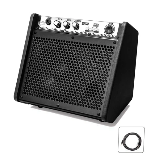 Coolmusic DM20 20W Bluetooth Personal Monitor Amplifier Electric Drum Amplifier Speaker,Keyboard Speaker with USB Interface(Including E-Drum Noise-Reduction Cable)