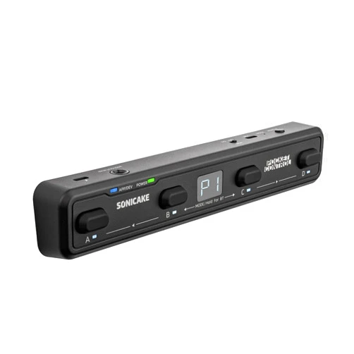 SONICAKE Pocket Control - MIDI Foot Controller, Wired/Wireless MIDI Transmission, USB Host, 4 Buttons BT Rechargeable Page Turner Pedal for Musician/Live Performance/Studio (Black)