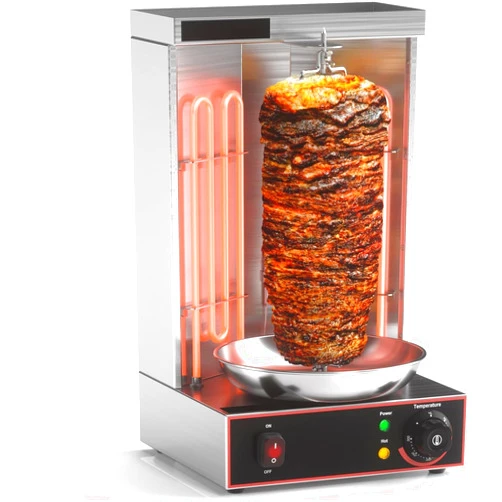 KZU Electric Vertical Broiler Grill by KZU, Shawarma Machine Kebab Grill Gyro Rotisserie Oven for Indoor and Outdoor Barbecue Grill, Stainless Steel Grill for Kebab