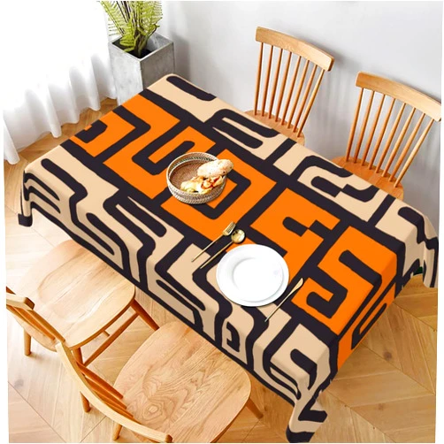 juniissl African Tablecloth Rectangle Table Cover Washable Tabletop for Kitchen Dinning Decoration 60x90inch