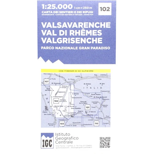 Italian Edition by Unknown (Author) IGC Italien 1 : 25 000 Wanderkarte 102 Valsavarenche: Valsavarenche / Val di Rhêmes / Valgrisenche / Parco nazionale Grand Paradiso