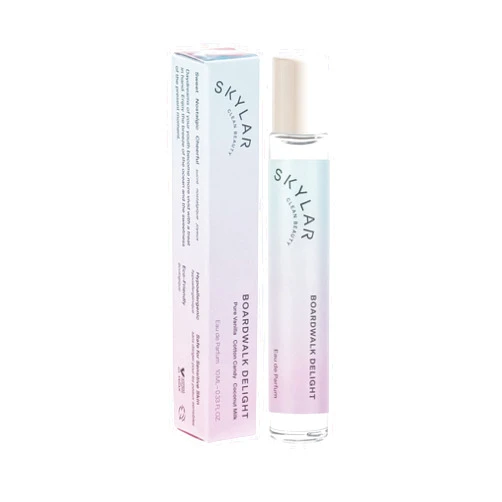 Skylar Boardwalk Delight Eau de Parfum - Hypoallergenic & Clean Perfume for Women & Men, Vegan & Safe for Sensitive Skin - Notes of Cotton Candy, Vanilla & Coconut Milk - 10mL /0.33 Fl oz