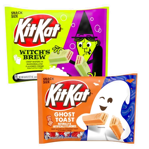 The Hershey Company Kit Kat Halloween Candy Bundle, Witch's Brew and Ghost Toast Snack Size, Limited Edition, 2 Bags