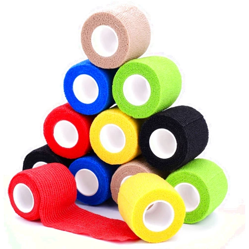 Xinwe Self-Adhesive Cohesive Wrap Bandage Flexible Stretch Tape Athletic Strong Elastic First Aid Tape for Wrist, Ankle Sprains, Swelling 12 Packs, 2Inch X 5Yards