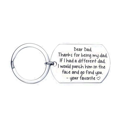 Wandoujia Father's Day Gifts for Dad from Son Daughter Kids, Thanks for Being My Dad Funny Keychain for Papa Daddy, Birthday Christmas Valentine's Day Key Chain for Men by WANDOUJIA