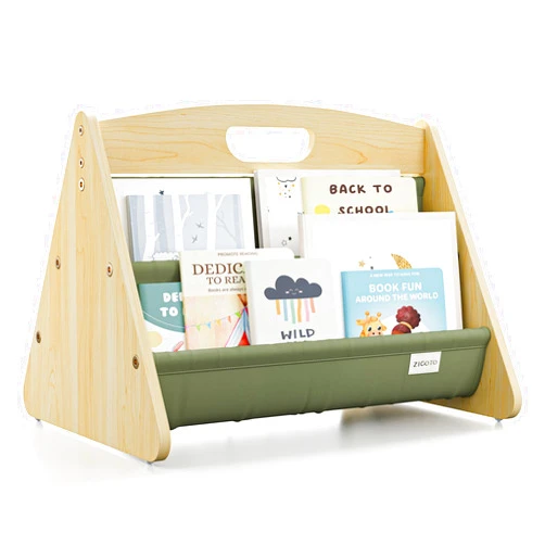 ZICOTO Decorative Bookshelf for Toddlers and Kids - Beautiful Montessori Shelf to Display All Books for Your Little One - The Perfect Nursery Organizer for Your Baby Girl/Boy´s Bedroom & as Play Room Decor