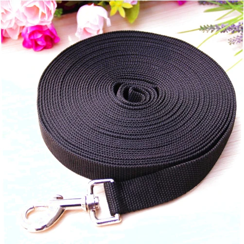 Super1798 Pet Dog Leash Long Obedience Recall Foot Feet Training Lead 6/15/20/30/50/100ft - Black 100ft