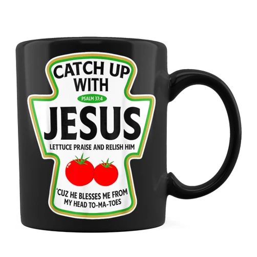 TUANDANG Catch Up With Jesus Black Coffee Mug 11oz…