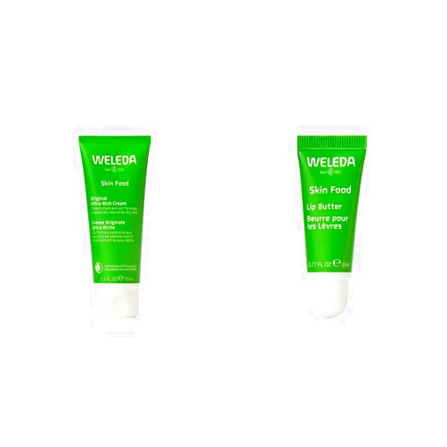 Weleda Skin Food Hydrating Duo, 2.5 Fluid Ounce Skin Food Original Body Cream Skin Food, 0.27 Fluid Ounce Skin Food Lip Butter, Plant Rich Moisturizer with Pansy, Chamomile and Calendula