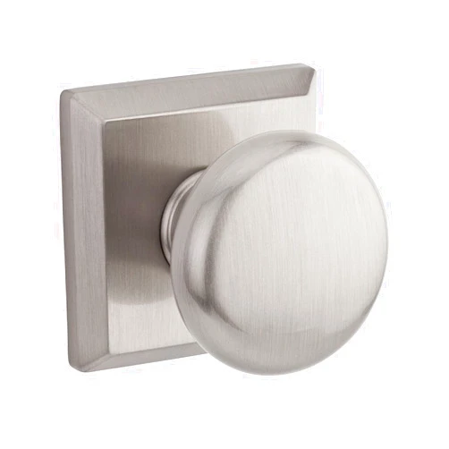 Baldwin PVROUTSR150 Reserve Privacy Round with Traditional Square Rose in Satin Nickel Finish