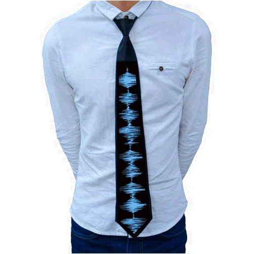 Bokze Light Up Ties Glow in The Dark Necktie Sound Control LED Flashing Light Tie for Men Women Dance Carnival Halloween Party (Not Include Battery)