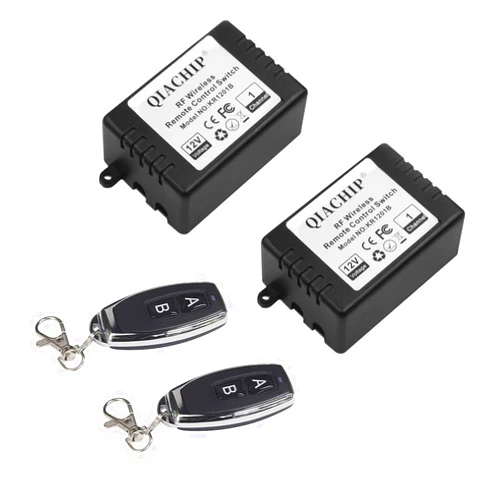 RODOT DC 12V 1CH 433Mhz RF Wireless Relay Module Remote Control Switch 2 Smart Transmitter with Receiver for Entrance Control, Car Light 164ft Long Range (2relays)