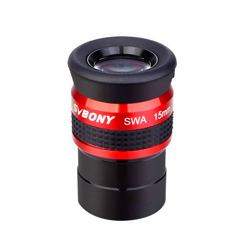 SVBONY SV154 Telescope Eyepiece 1.25 inch SWA 70 Degree 15mm Super Wide Angle Telescope Accessory with Twist Up Eyecups