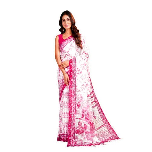 Garden Vareli Summer Roganza Viscose Brasso Floral Print Saree